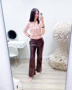 PANTALONI ECO PELLE MORO
