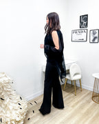 BLUSA NERA SEMITRASPARENTE