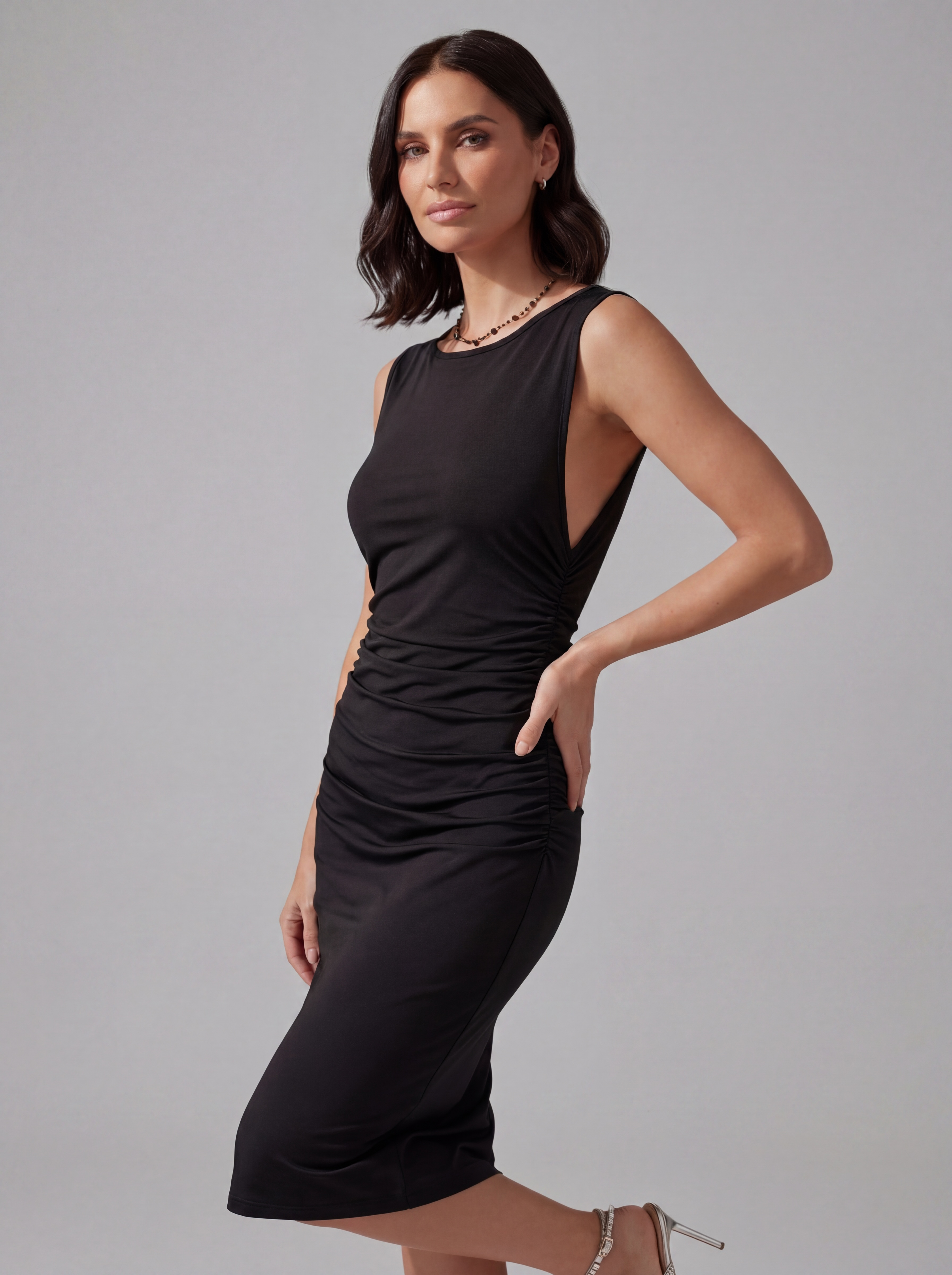 BLACK SCULPT DRESS