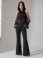 BLUSA NERA SEMITRASPARENTE