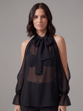 BLUSA NERA SEMITRASPARENTE