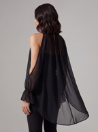 BLUSA NERA SEMITRASPARENTE