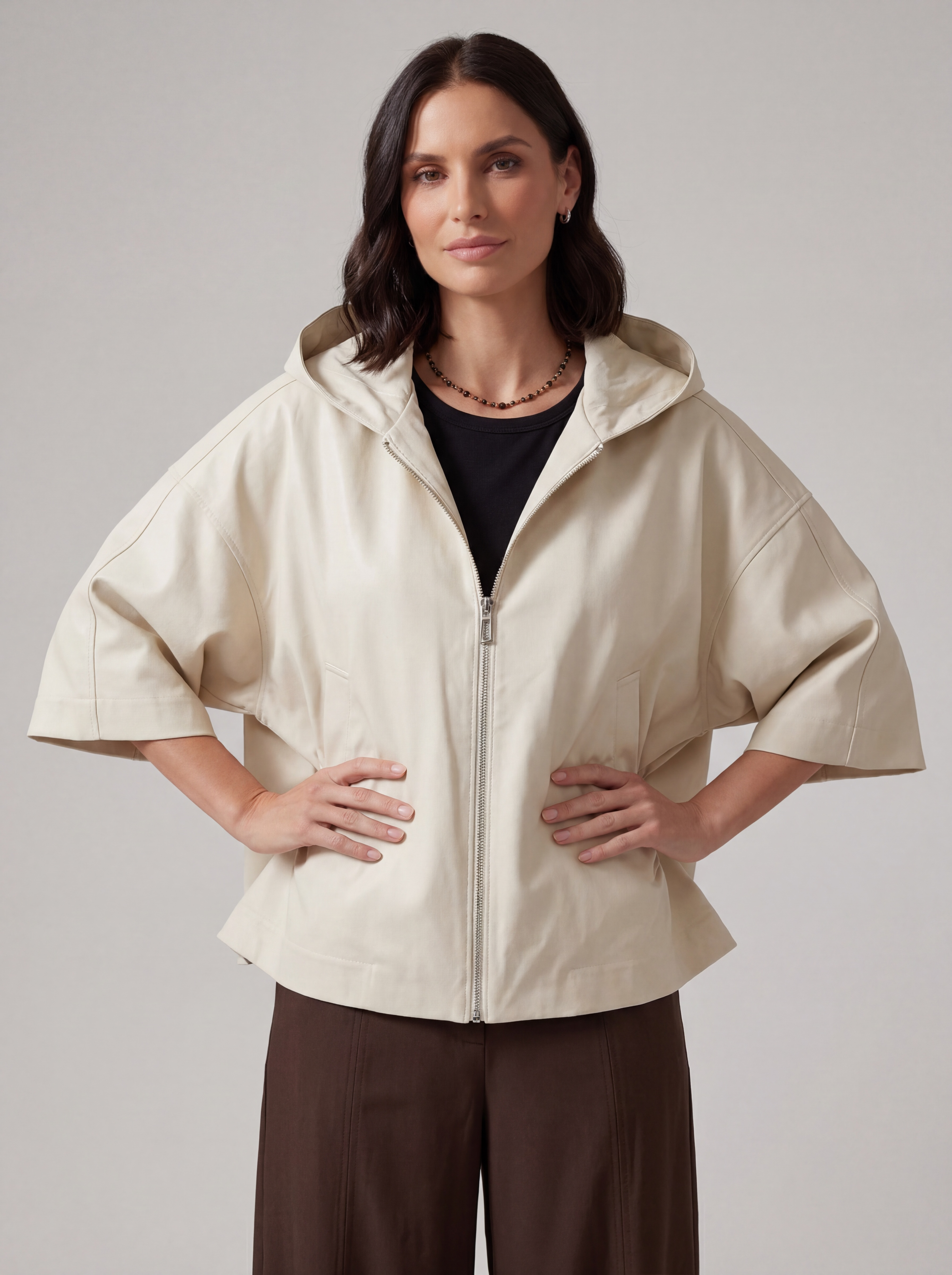 GIACCA OVER HOODIE SAND