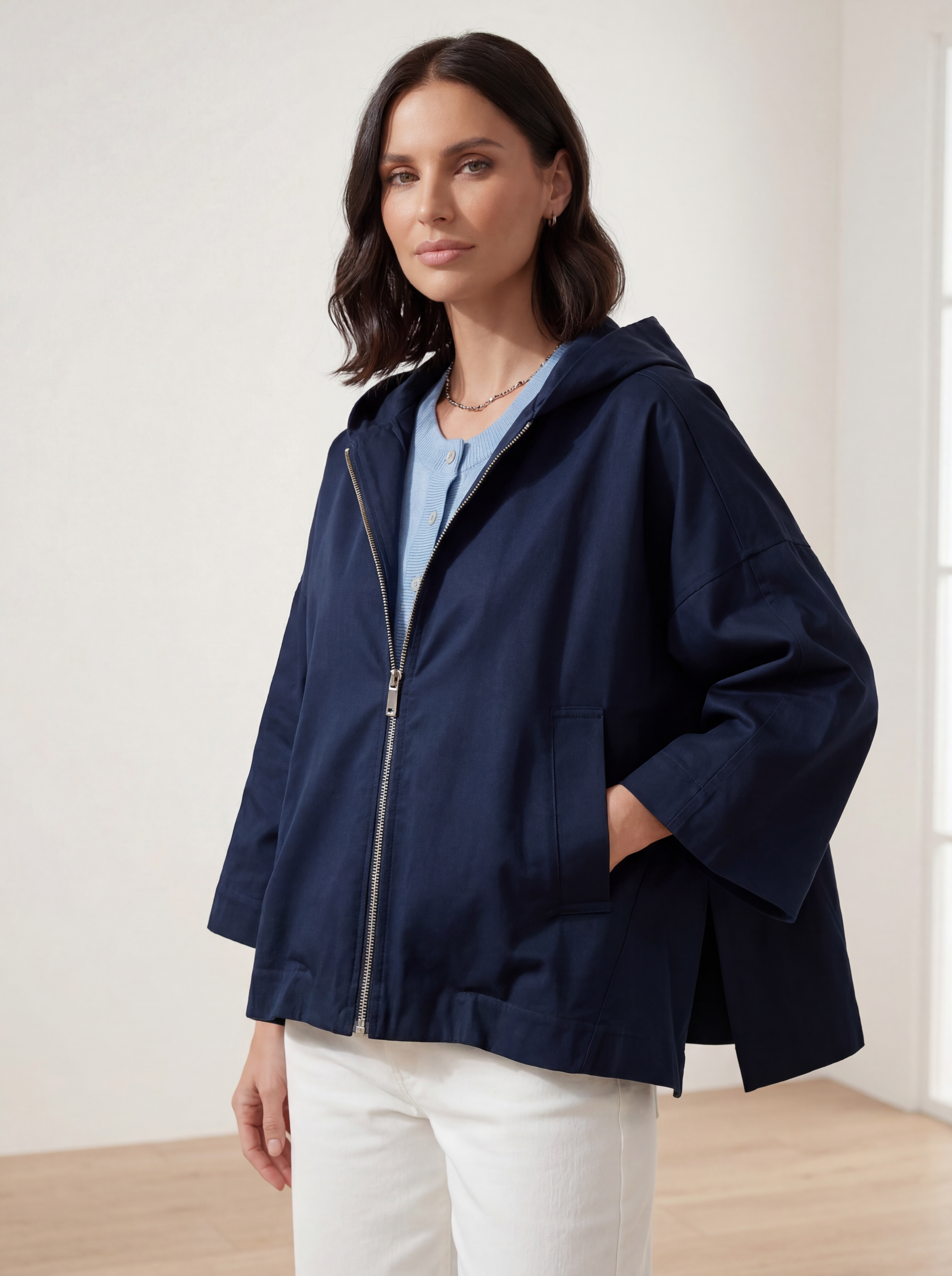 GIACCA OVER HOODIE BLUE