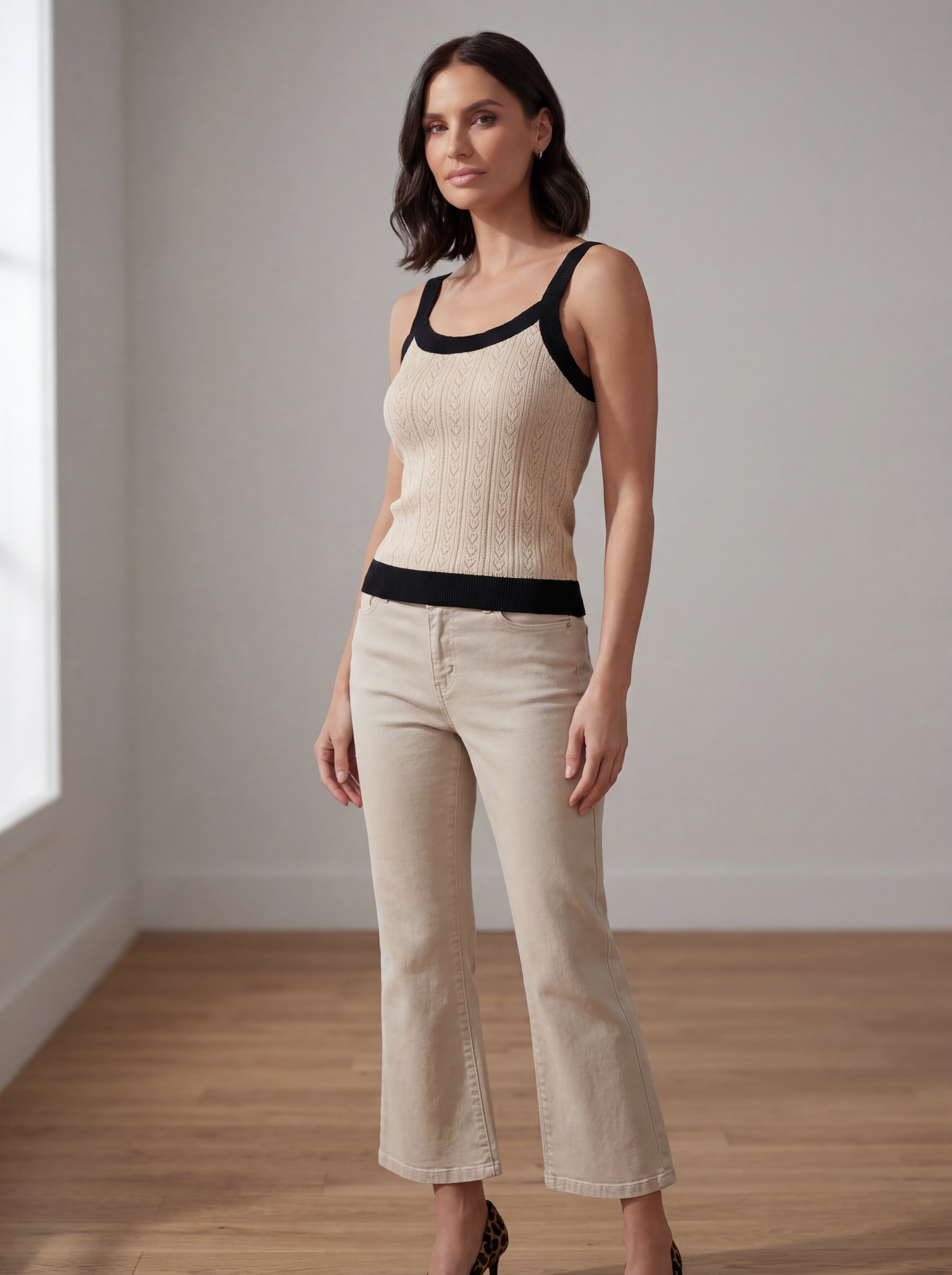 PANTALONE SLIM FLARE VANILLA