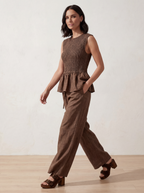 PANTALONE FLUIDO EASY CHIC CACAO