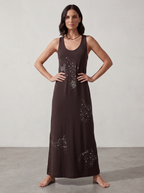 ABITO LONG DRESS SPARKLING BROWN