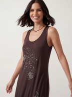 ABITO LONG DRESS SPARKLING BROWN