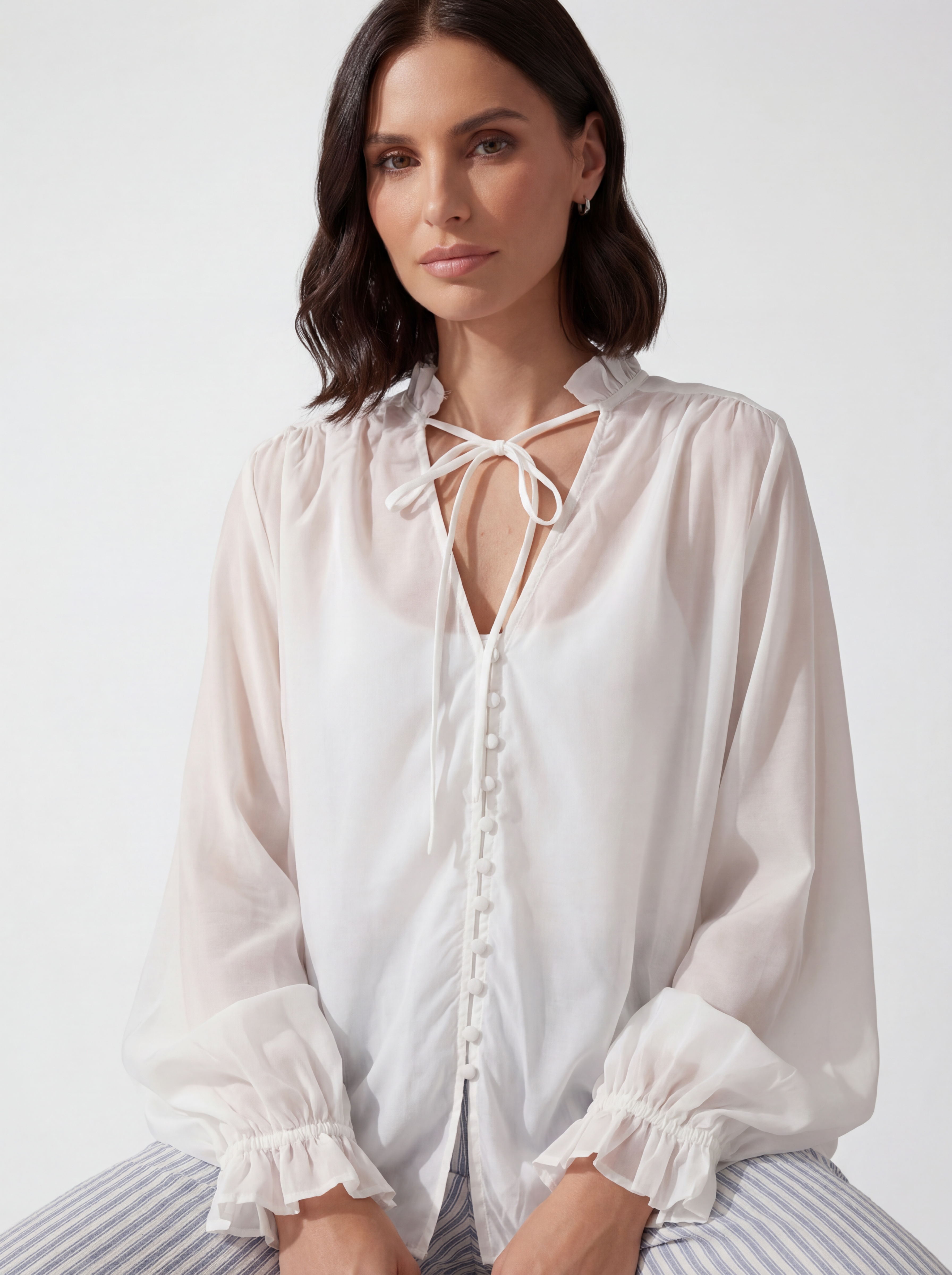 BLUSA CHIFFON ROMANTIC WHITE