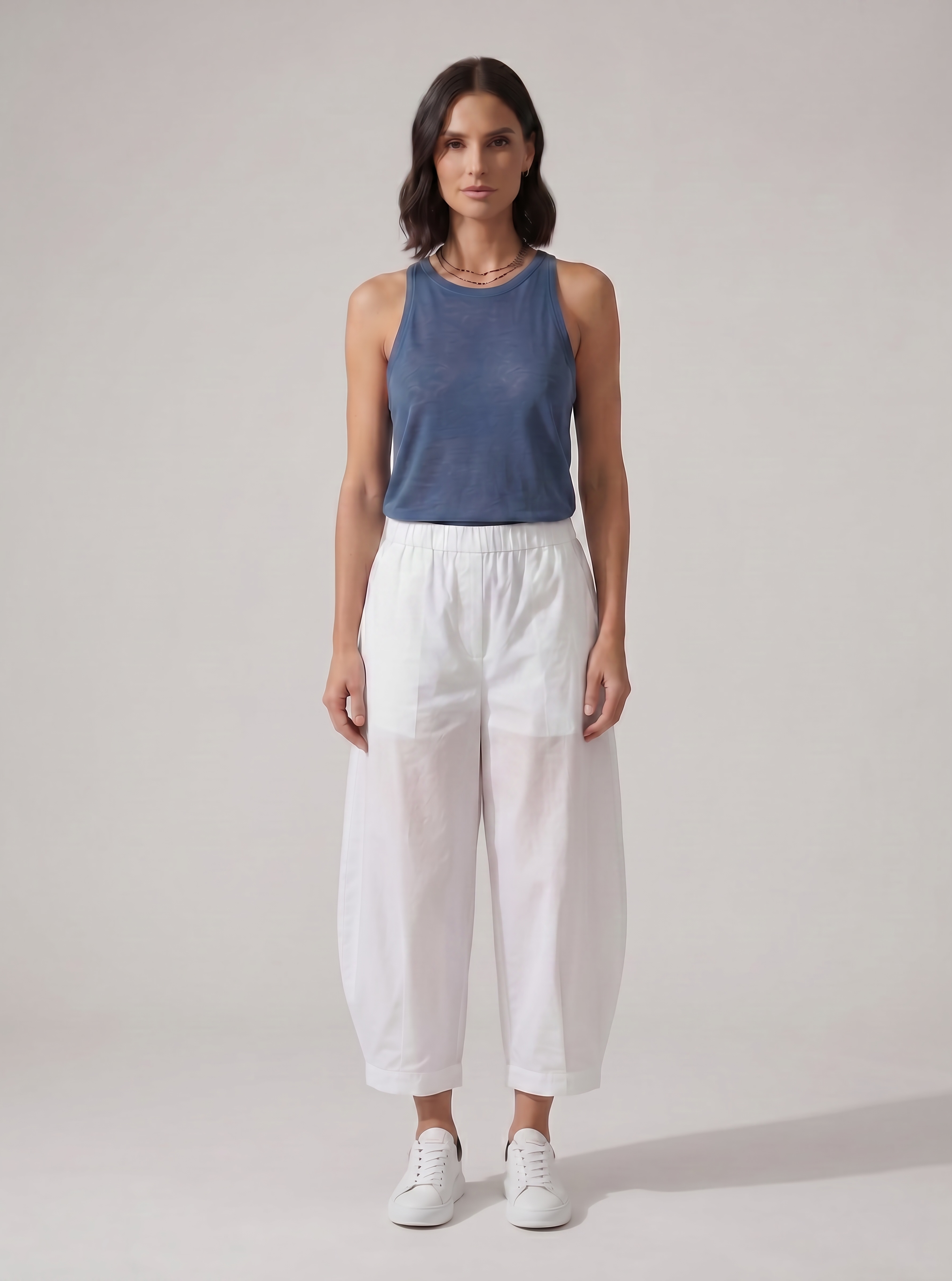 PANTALONI BALOON BIANCO EASY CHIC