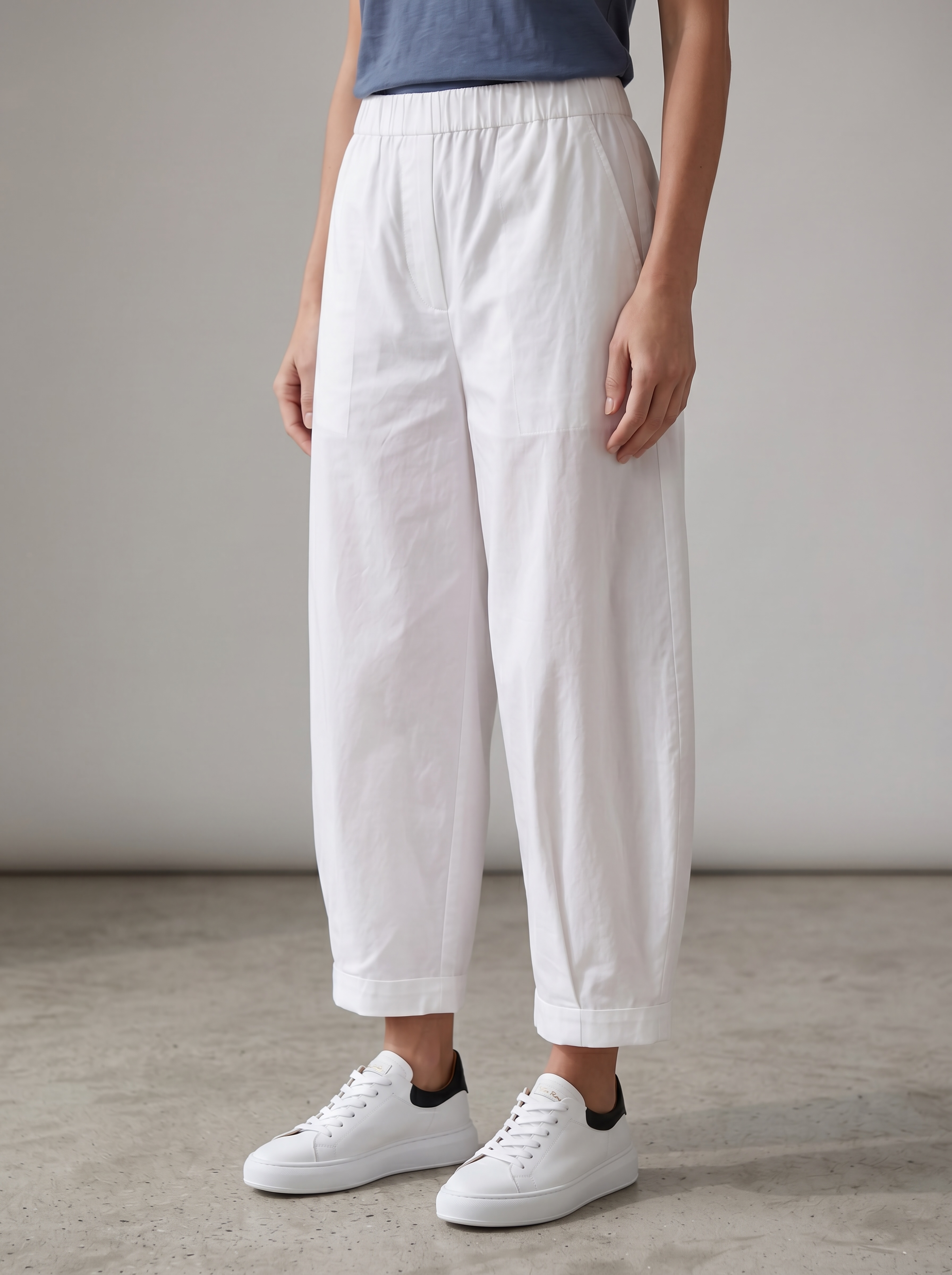 PANTALONI BALOON BIANCO EASY CHIC