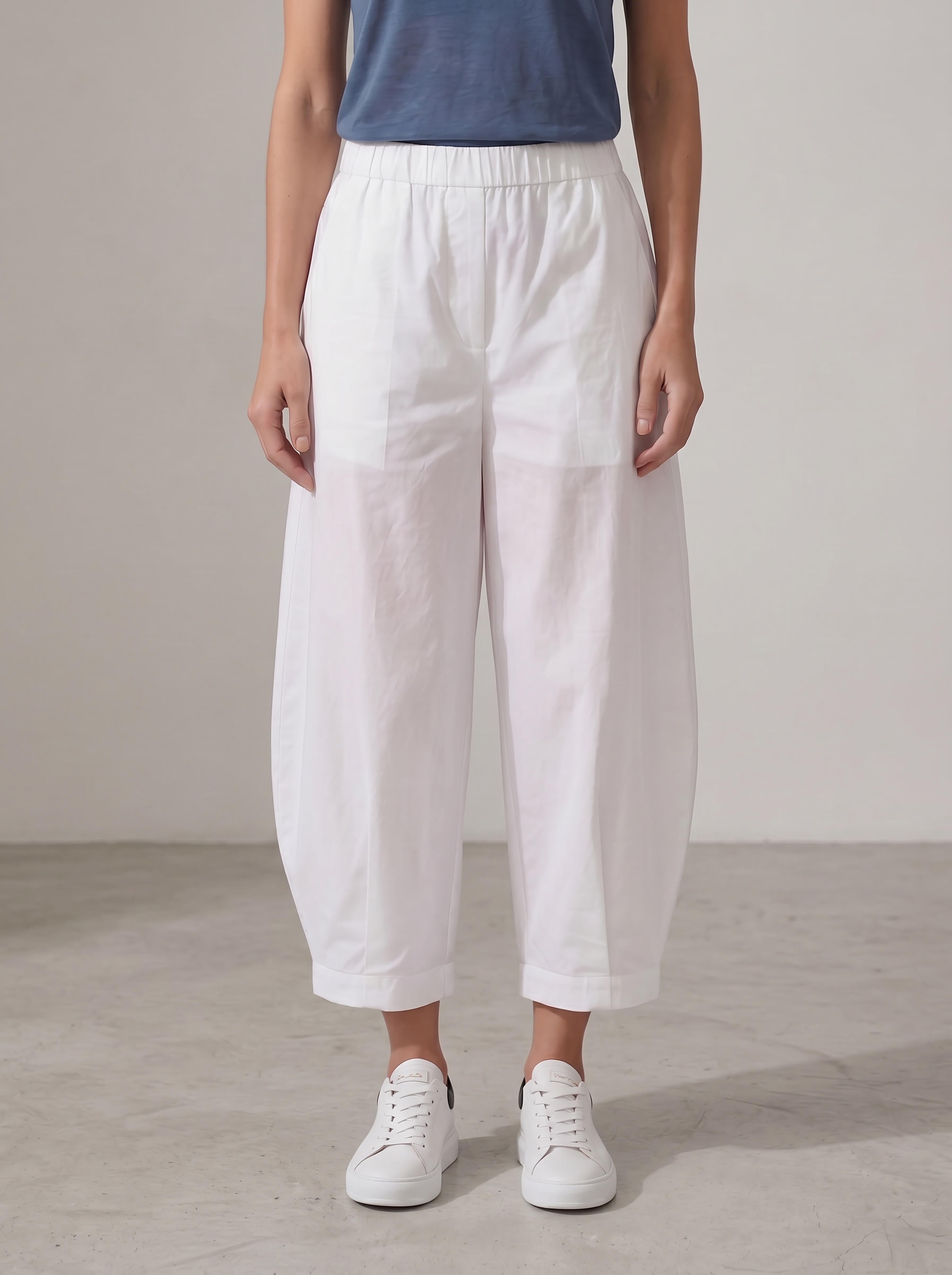 PANTALONI BALOON BIANCO EASY CHIC
