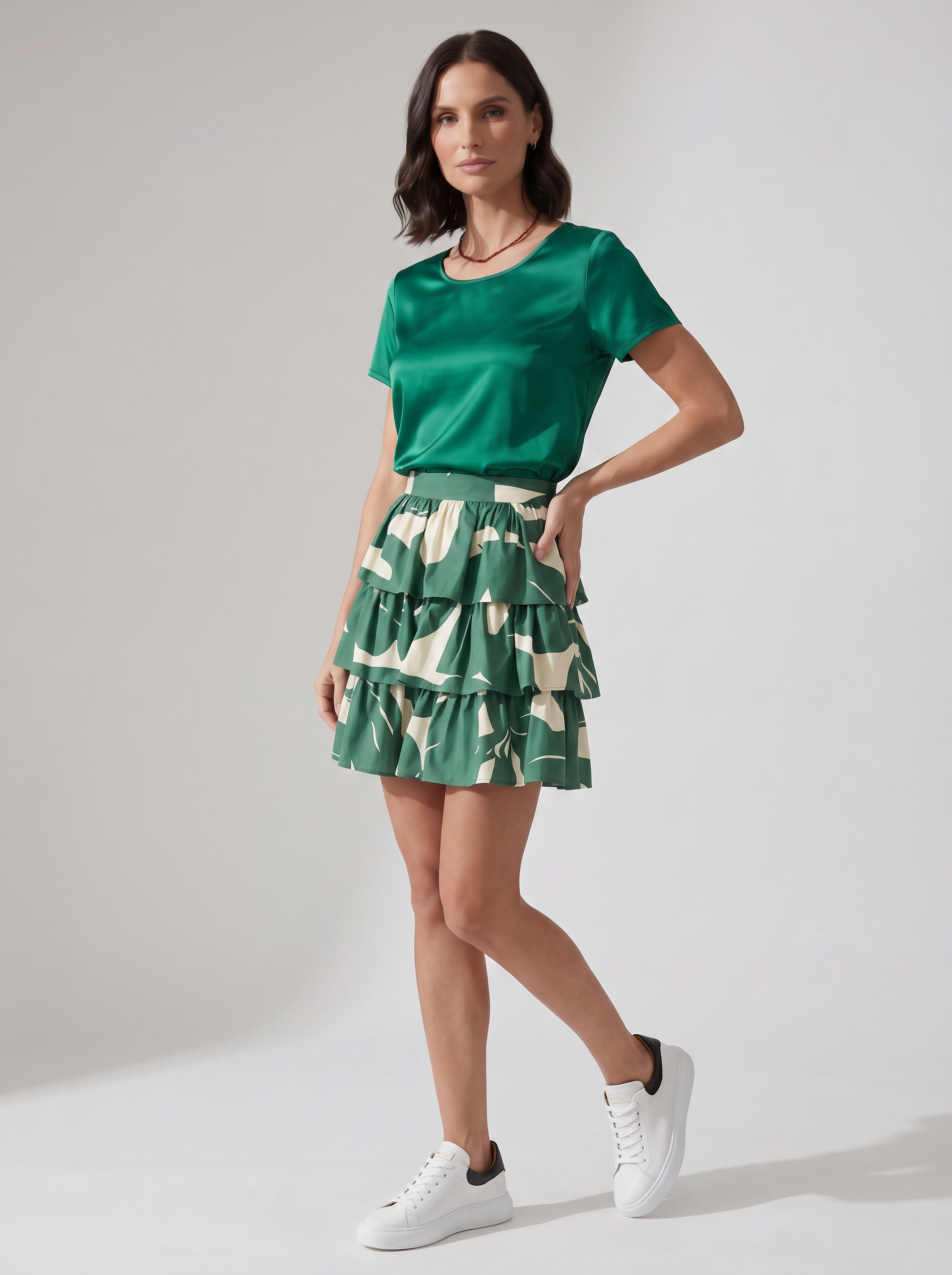 GONNA MINI BALZE VERDE JUNGLE