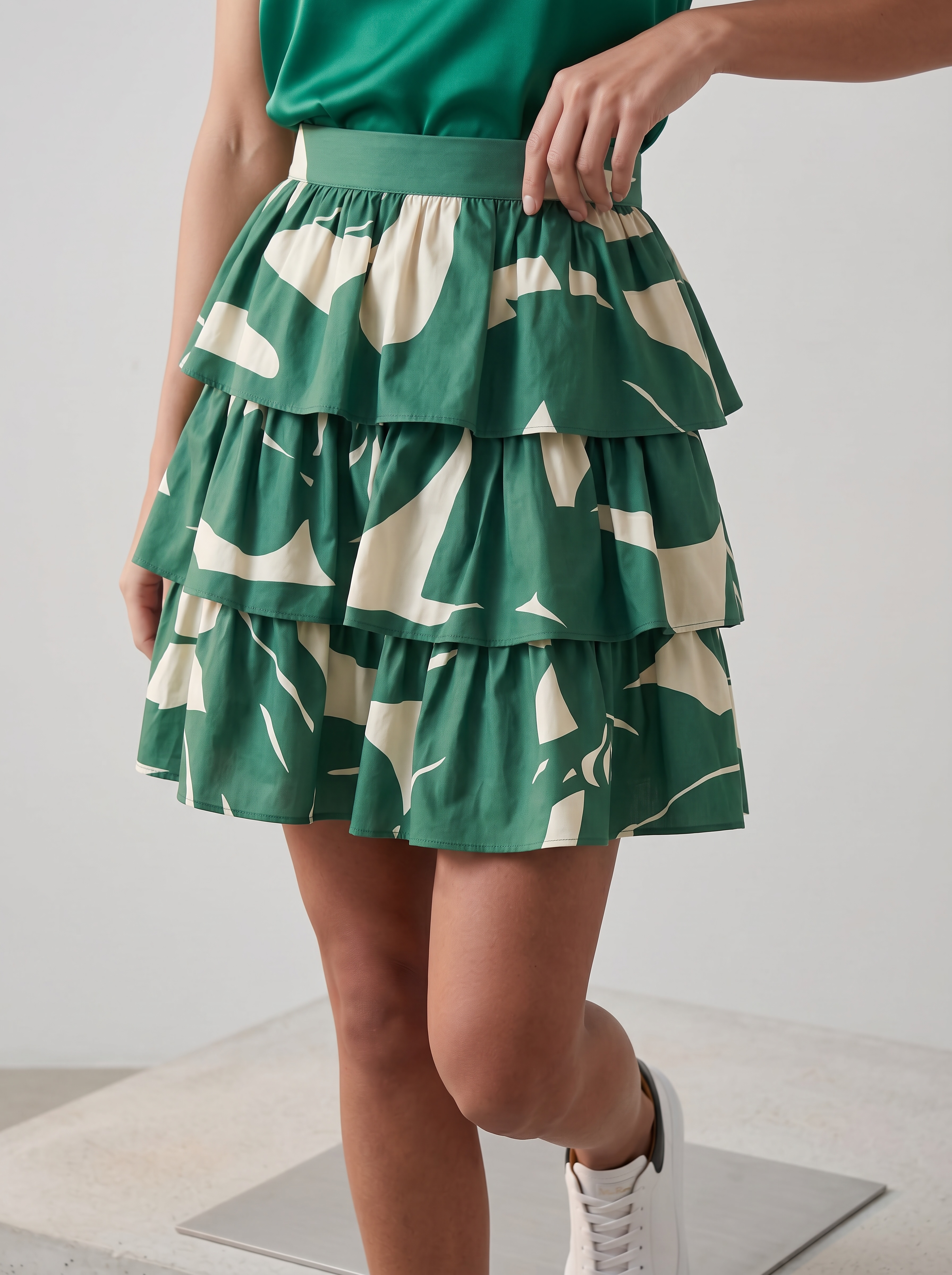 GONNA MINI BALZE VERDE JUNGLE