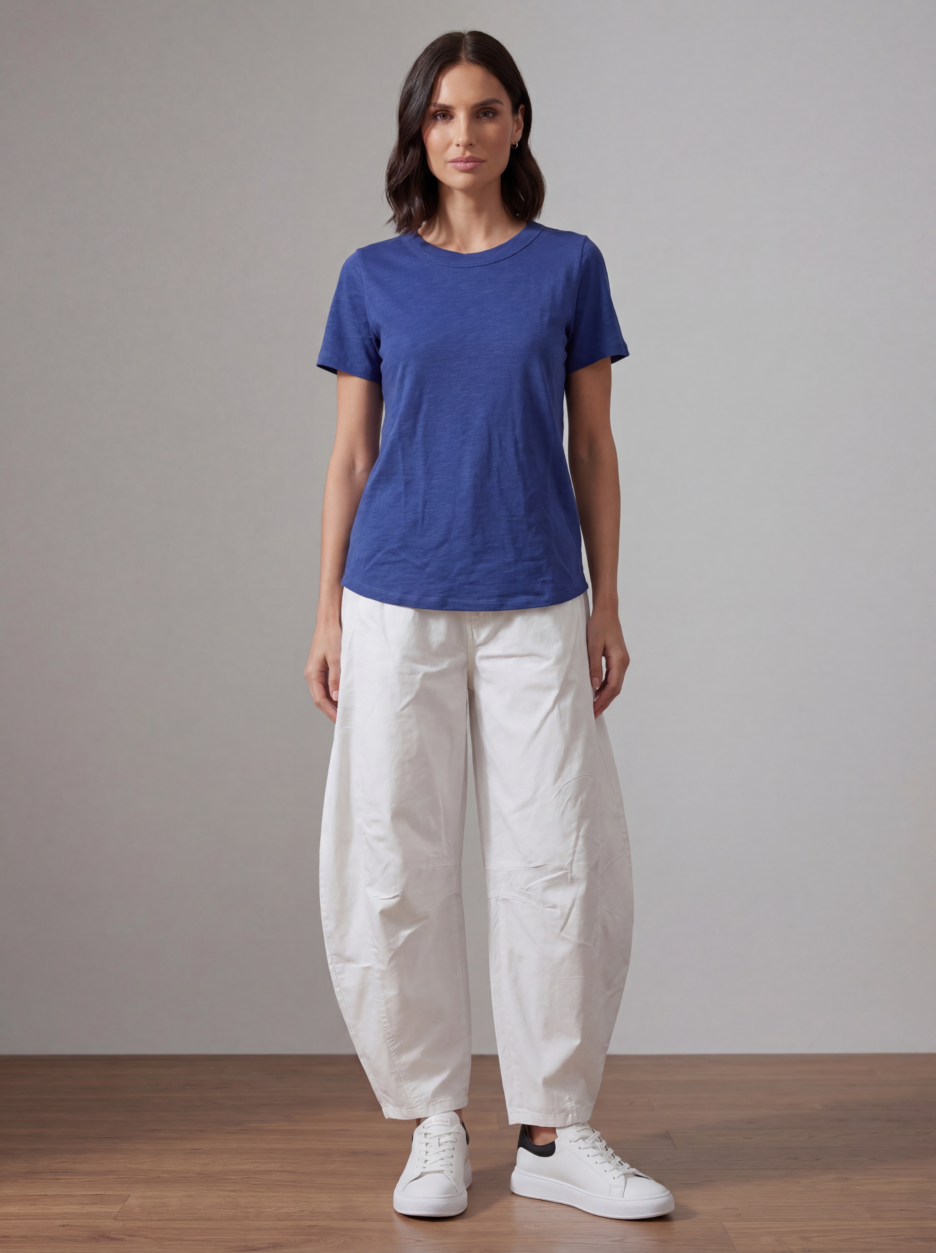 T-SHIRT BLU NAVY GIROCOLLO