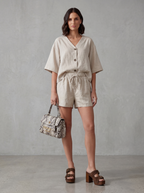 SHORT LINEN NATURALE RELAX