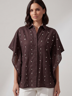 CAMICIA CON APPLICAZIONI GIOIELLO