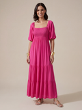 ABITO LUNGO FUCSIA GEORGETTE