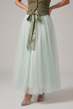 GONNA LUNGA TULLE ACQUA
