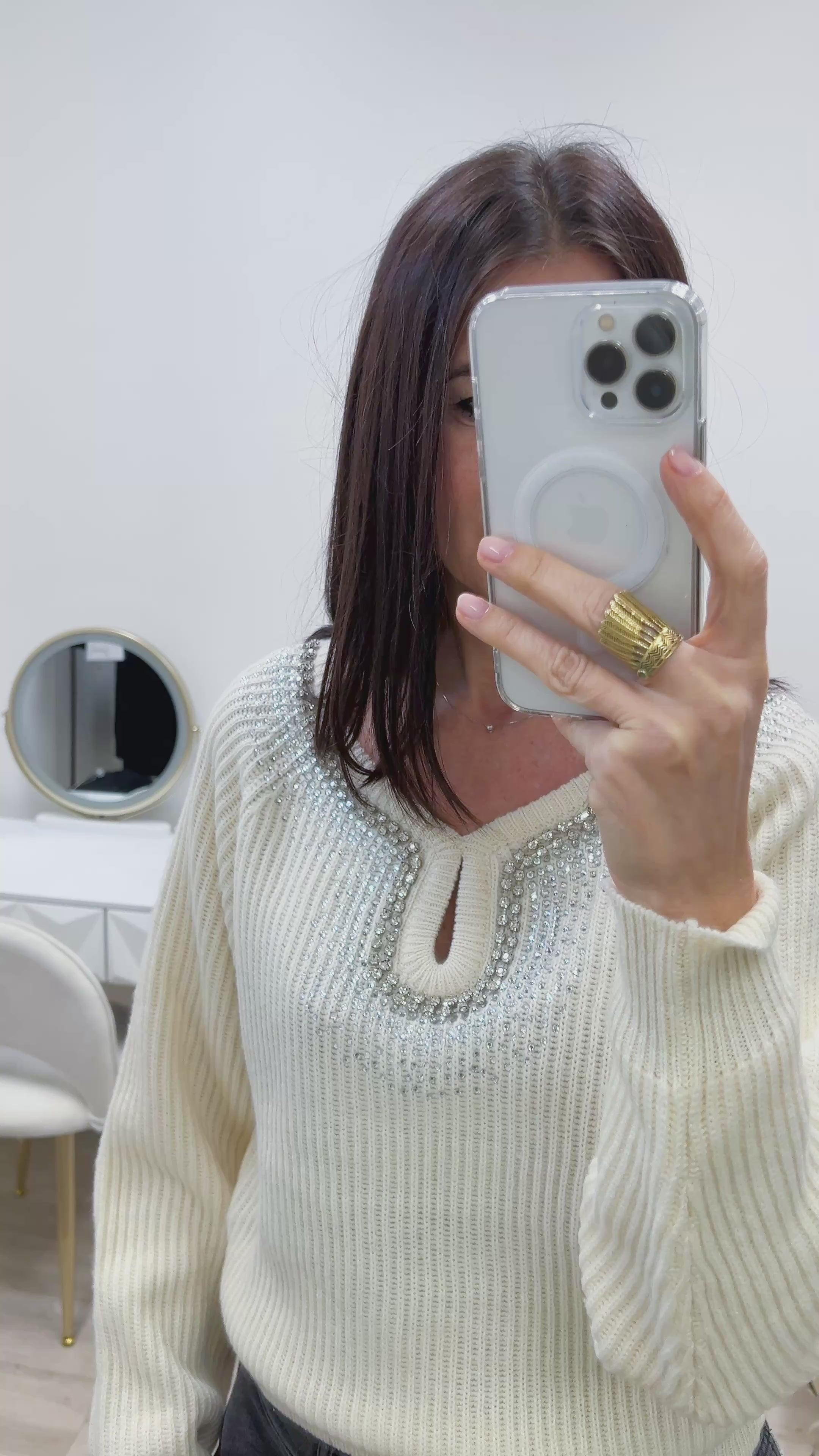 MAGLIONE GOCCIA BIANCO