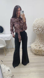 CAMICIA ANIMALIER CON FIOCCO
