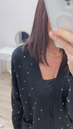CARDIGAN NERO  STRASS