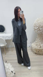 PANTALONI GESSATI CON COULISSE